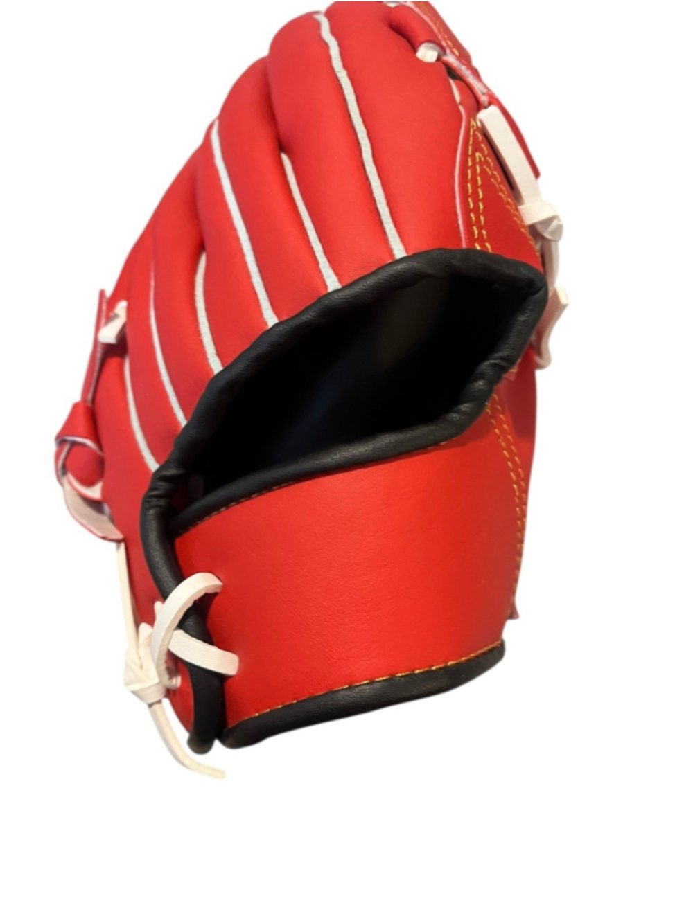 Baseball Glove Size 11.5'' Right Hand Throw Red White Faux Leather T Ball Youth - Picture 7 of 8